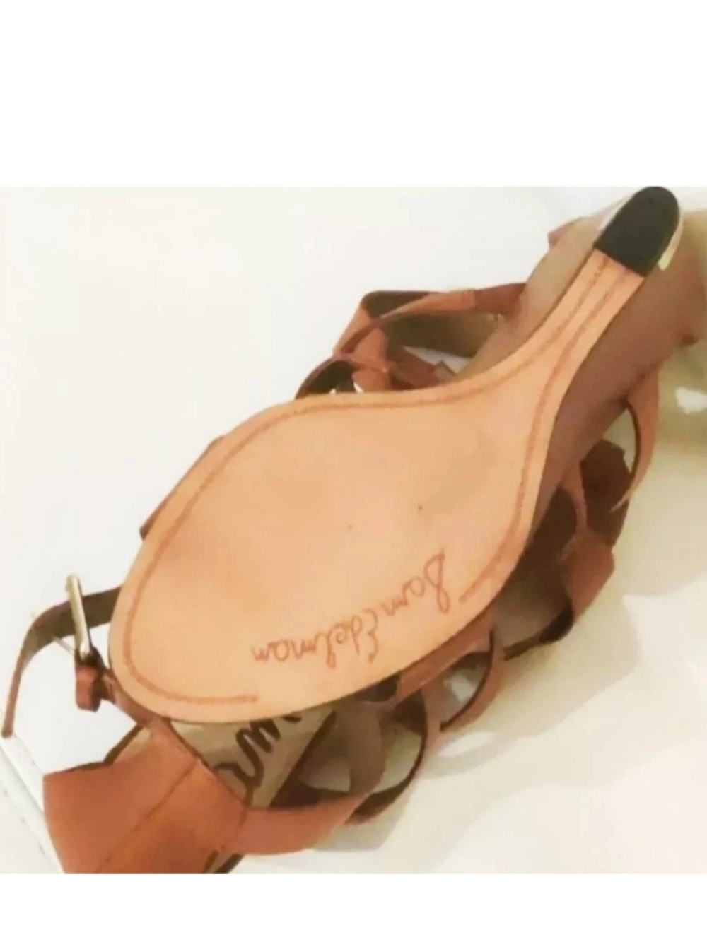 Sam Edelman Womens 9.5 Leather Wedge Sandals... - Picture 2 of 12